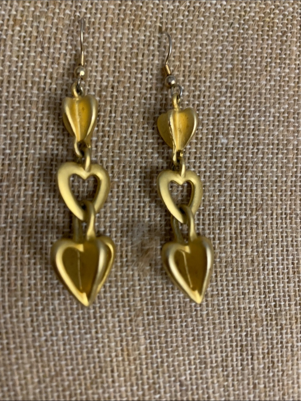 Gold Heart Dangle Earrings - Women's Jewelry